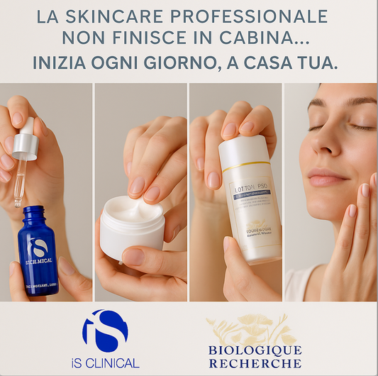 La skincare professionale non finisce in cabina... Inizia ogni giorno, a casa tua